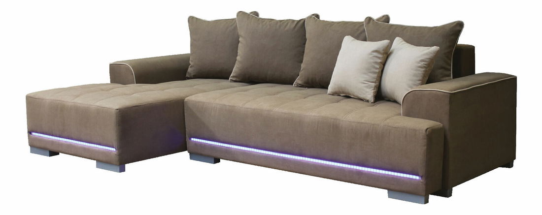 Rohová sedací souprava Opal L+2F šedá (L) (s osvětlením)