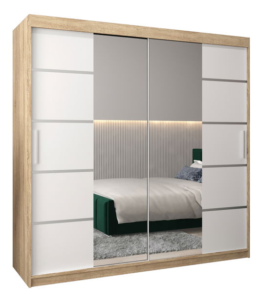 Šatní skříň 200 cm Verika 4 200 (dub sonoma + bílá)