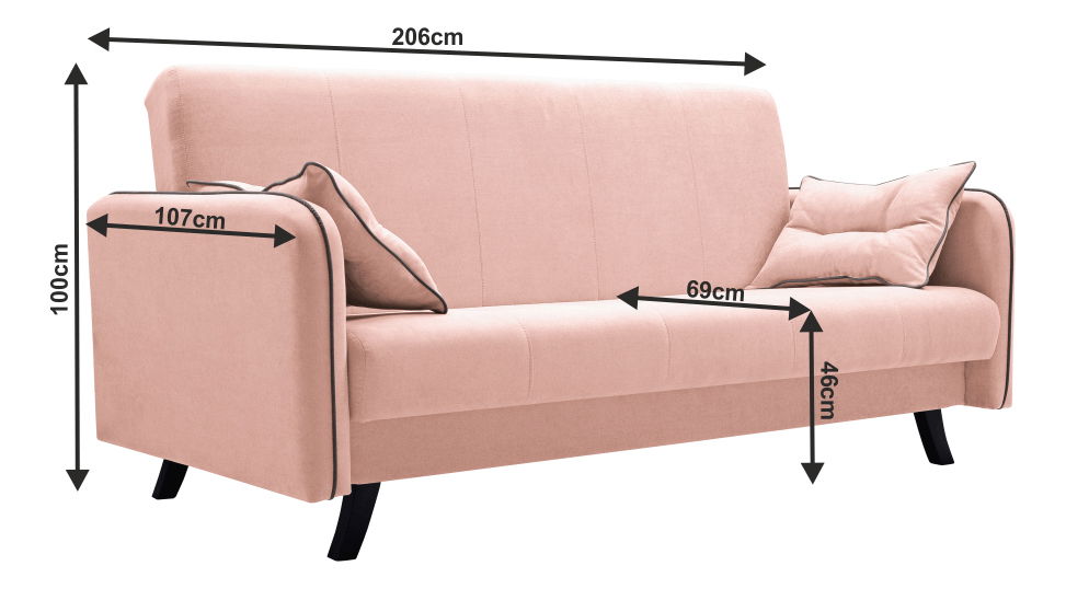 Pohovka Pamver (růžová)