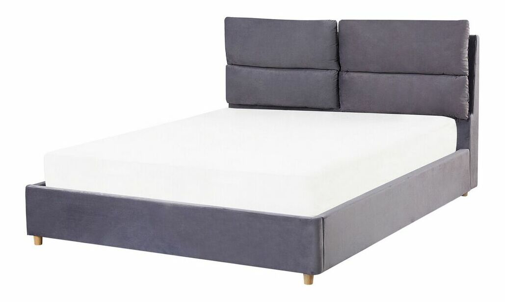 Manželská postel 140 cm BALSAS (textil) (šedá) (s roštem)