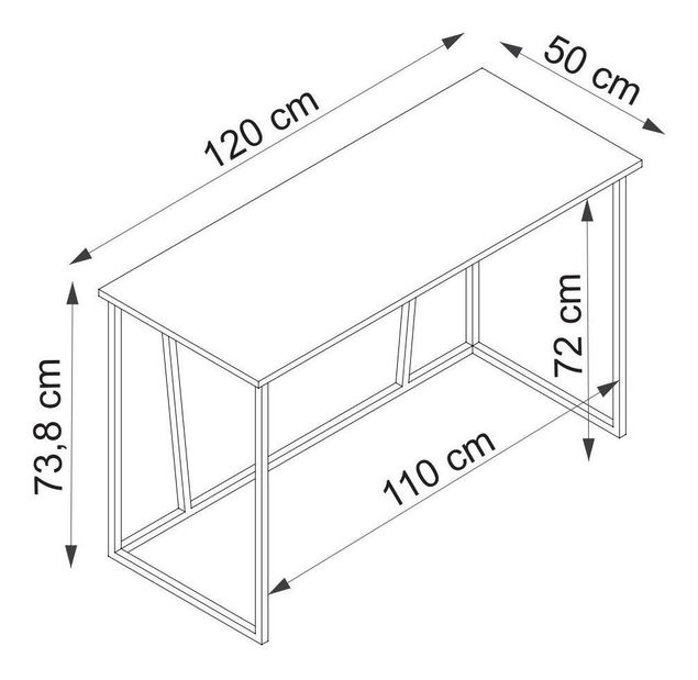 Psací stůl Nidupe 5 (dub safírový + bílá)