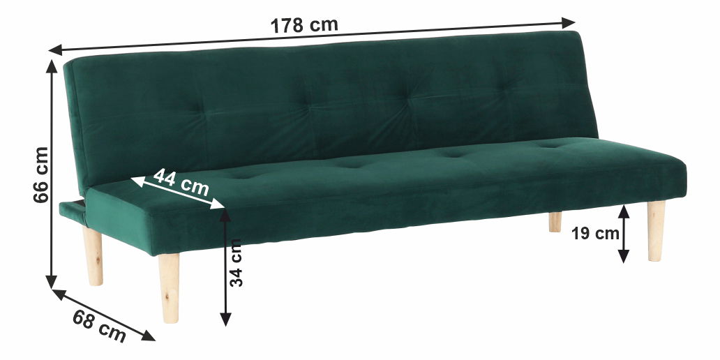Rozkládací pohovka Adil (smaragdová)