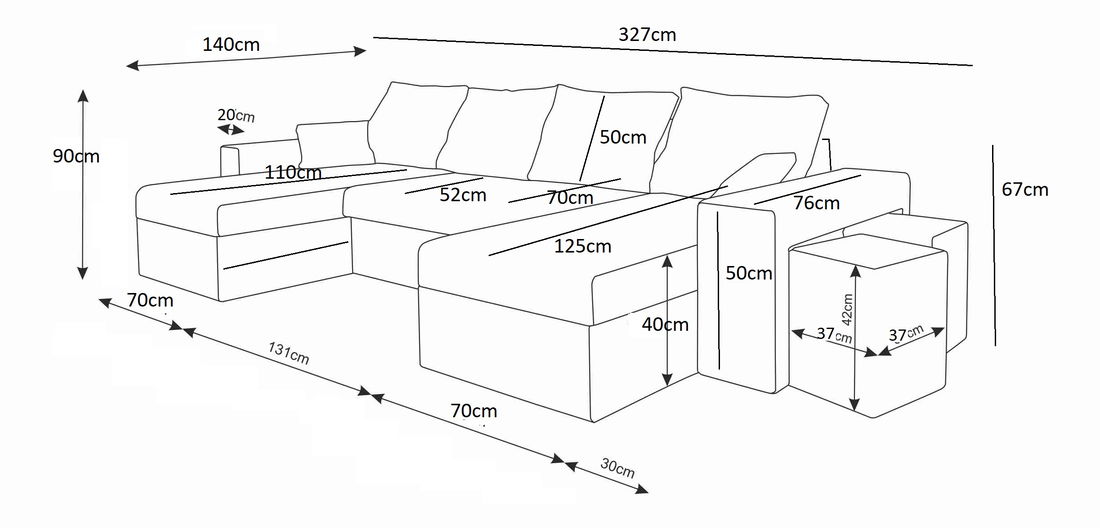Rohová sedací souprava Baltimore (červená + černá)