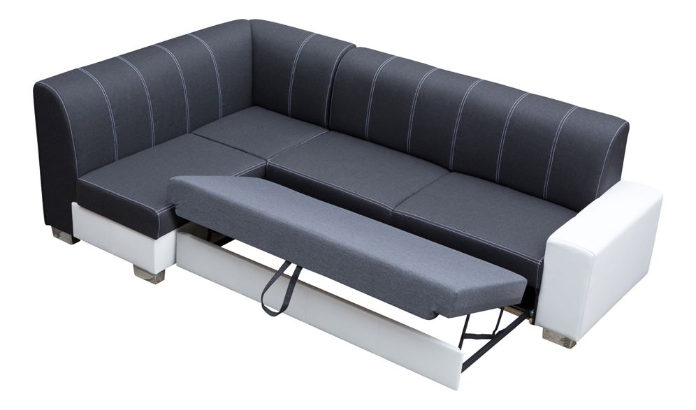 Rohová sedací souprava Monique (černá + bílá) (L)