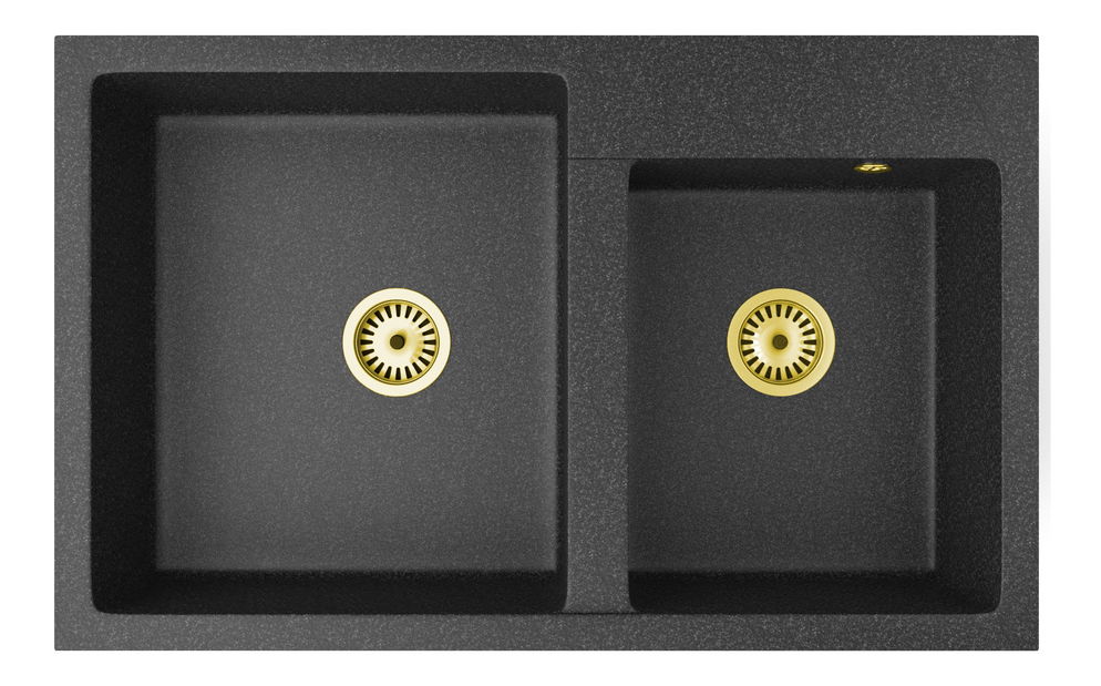 Kuchyňský dřez Hakkon (černá + textura) (bez otvoru pro baterii) (bez baterie)