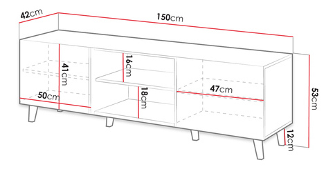 TV skříňka Teldaruna Grey 150 (antracit)