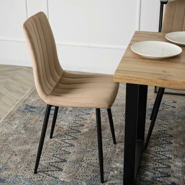Jídelní židle Imprimir (béžová + černá)