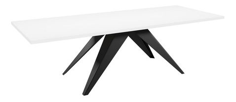 Rozkládací jídelní stůl Awalean 140 (černá + bílá arktická) (pro 6-10 osob)