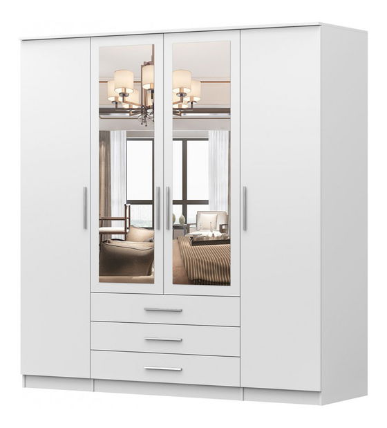 Šatní skříň Svalga 4D (bílá)