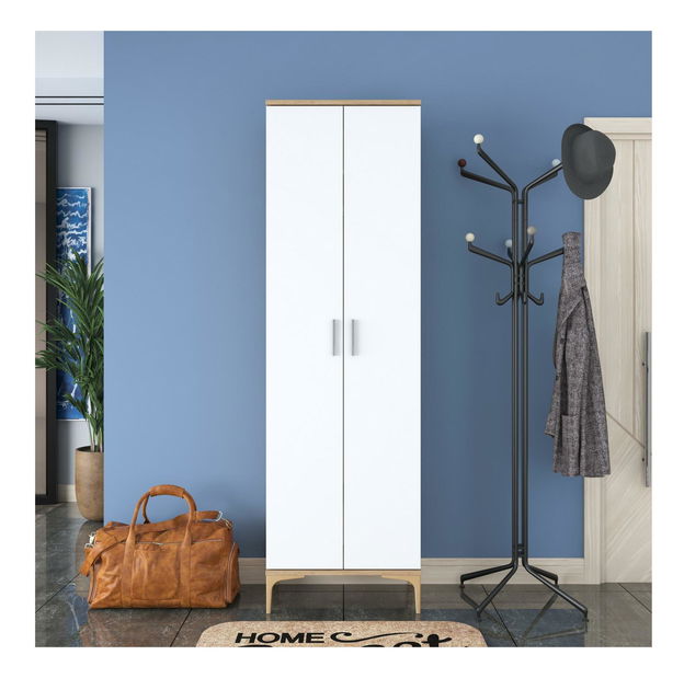 Šatní skříň Daboko 1 (ořech + bílá)