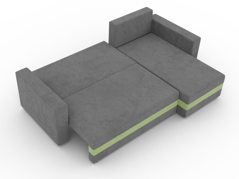 Rohová sedačka Safino (šedá + zelená) (P)