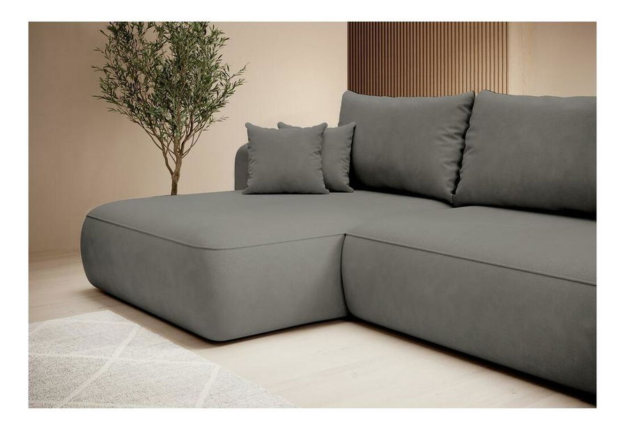 Rohová sedací souprava Fergie (L) (šedá + černá)