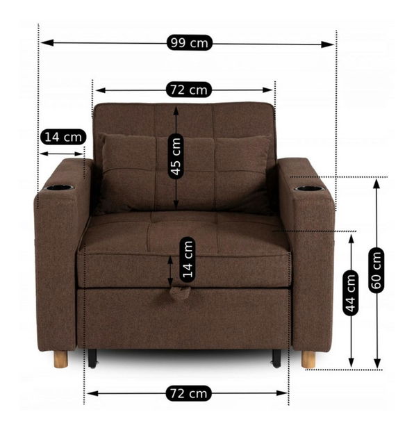 Rozkládací křeslo Suspendida (hnědá)