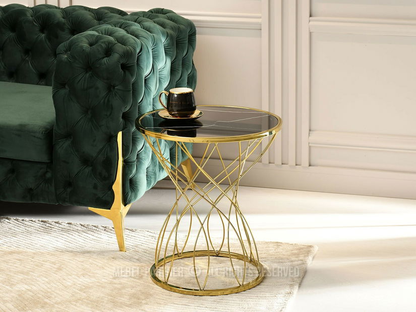 Konferenční stolek Favorezcan (černá + zlatá)