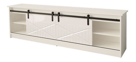 TV skříňka/stolek Selwyn (bílá + bílá lesklá)