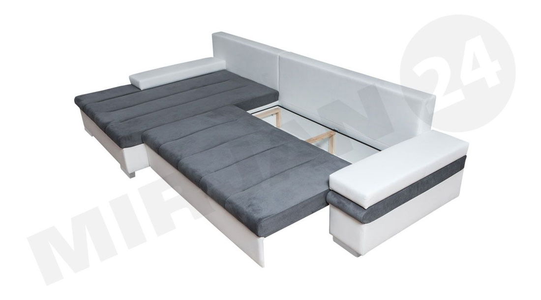 Rohová sedací souprava Katana (tmavě hnědá + béžová)