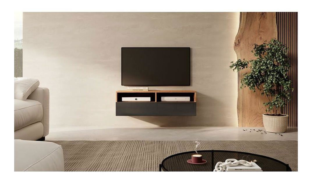 TV skříňka/stolek Redcan 100 (černá + dub wotan)