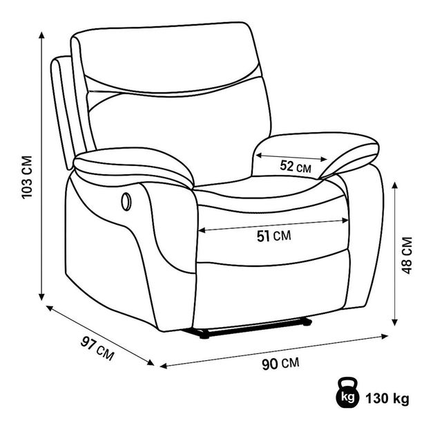 Polohovací křeslo Tricornio (šedá)