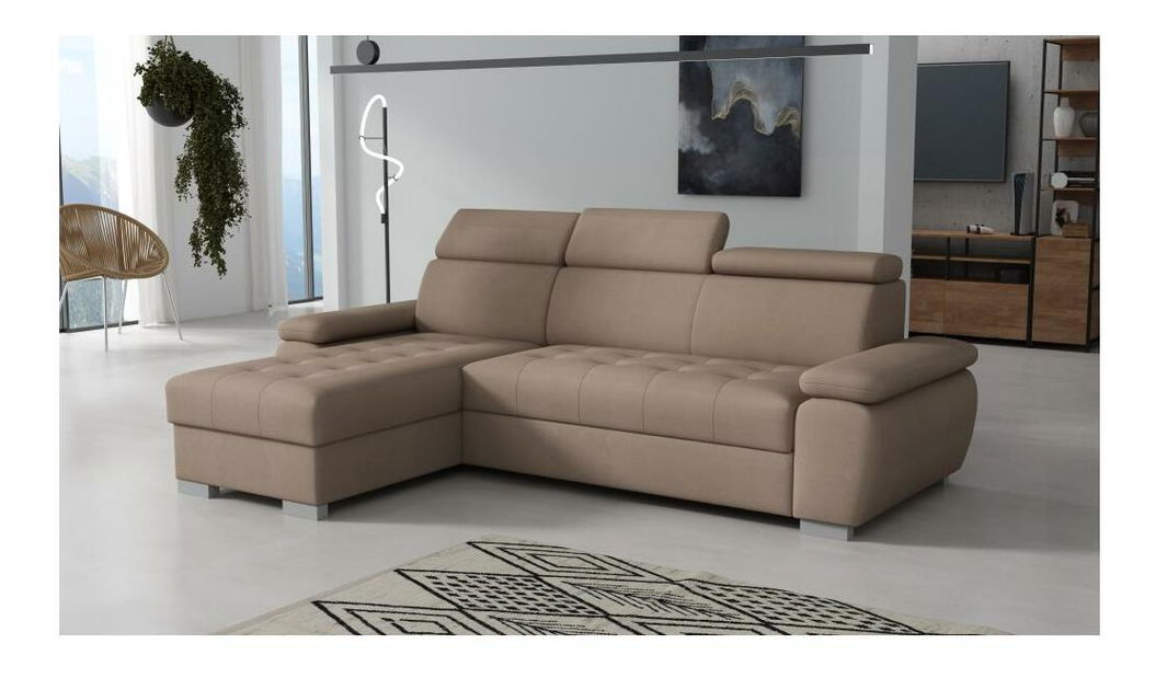 Rohová sedací souprava Sivaro (sivobéžová) (L)