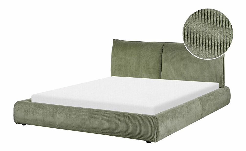 Manželská vodní postel 160 cm Vetiver (zelená) (s roštem a matrací)