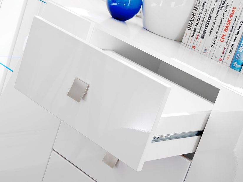 Vitrína Eldon 29 WW EE SB (bílá + vysoký lesk bílý)