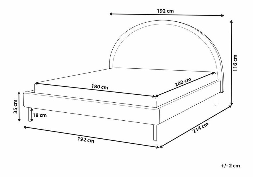Manželská postel 180 cm Margit (bílá)