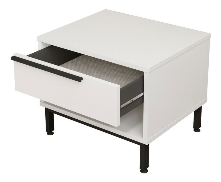 Jednolůžková postel s nočním stolkem 90 cm Otto 22 (bílá)