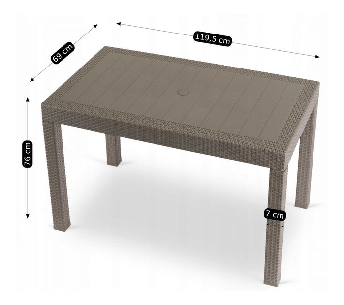 Zahradní stůl Floriano (hnědá) (pro 6 osob)