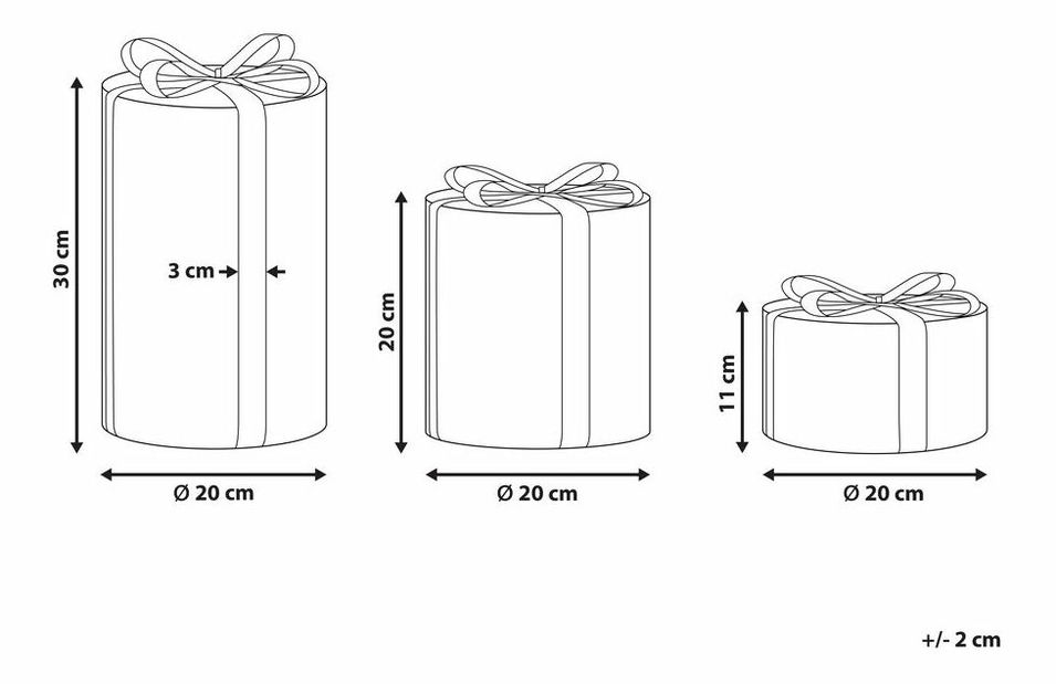 Set 3 ks vánočních dekorací dárky Gatsby (vícebarevná)