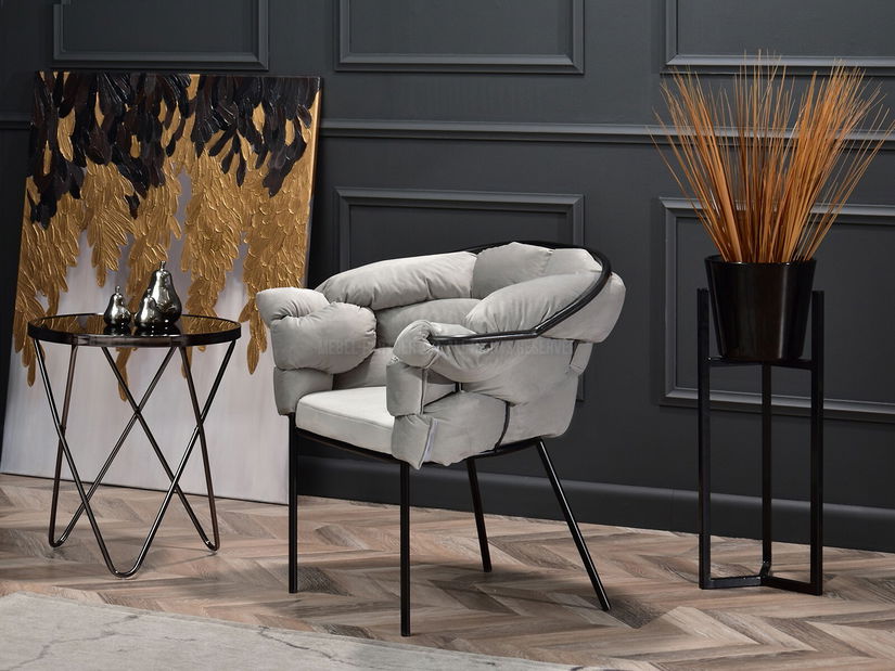 Relaxační křeslo Piplio (šedá + černá)