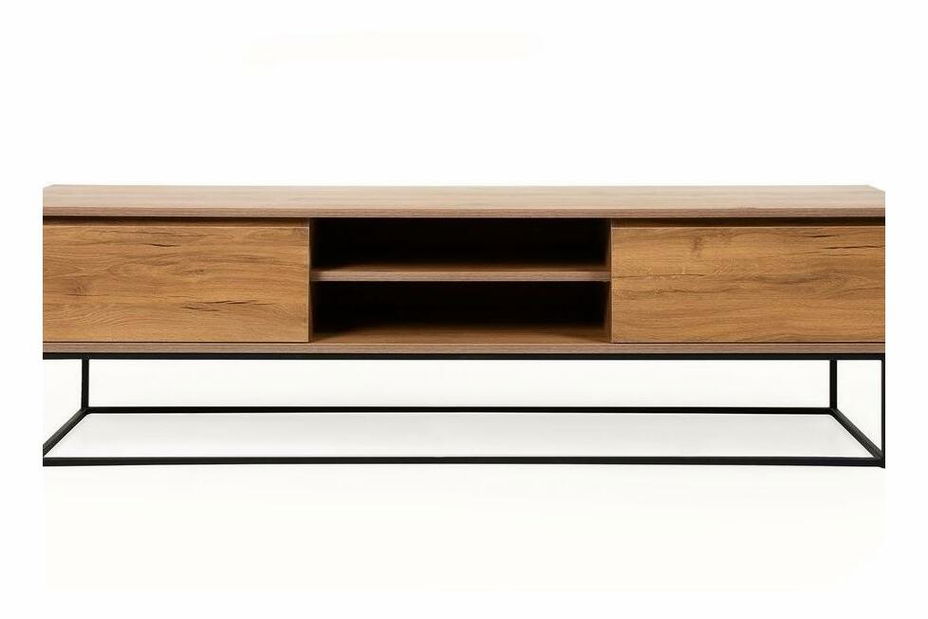 TV stolek/skříňka Ponake 2 (ořech + černá)