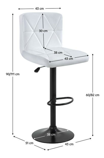 Barová židle Seley (ekokůže bílá + černá)