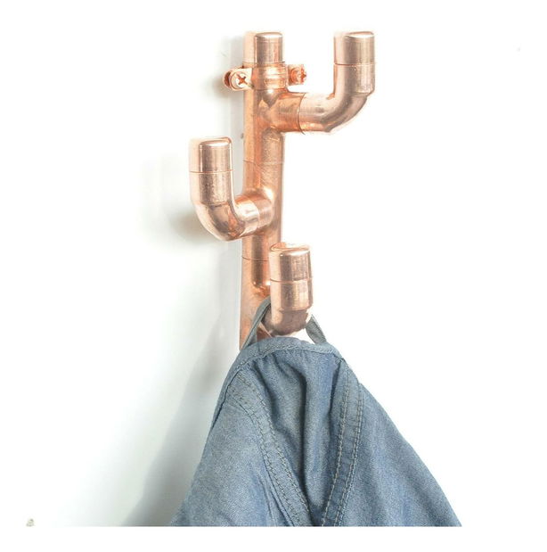 Nástěnný věšák Nenanu 45 (růžová + zlatá)