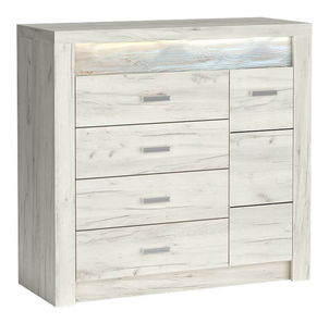 Komoda Indie 17 (s LED osvětlením) (craft bílý)