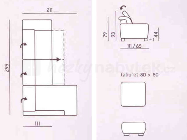 Rohová sedací souprava BRW Floppy (béžová) (L)