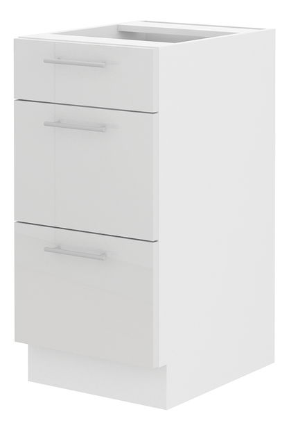 Dolní kuchyňská skříňka Lavera 40 D 3S BB QUADRO (bílá + lesk bílý)