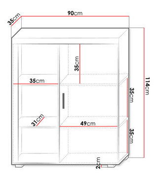 Regál Momba MA3 (bílá + lesk černý) *bazar