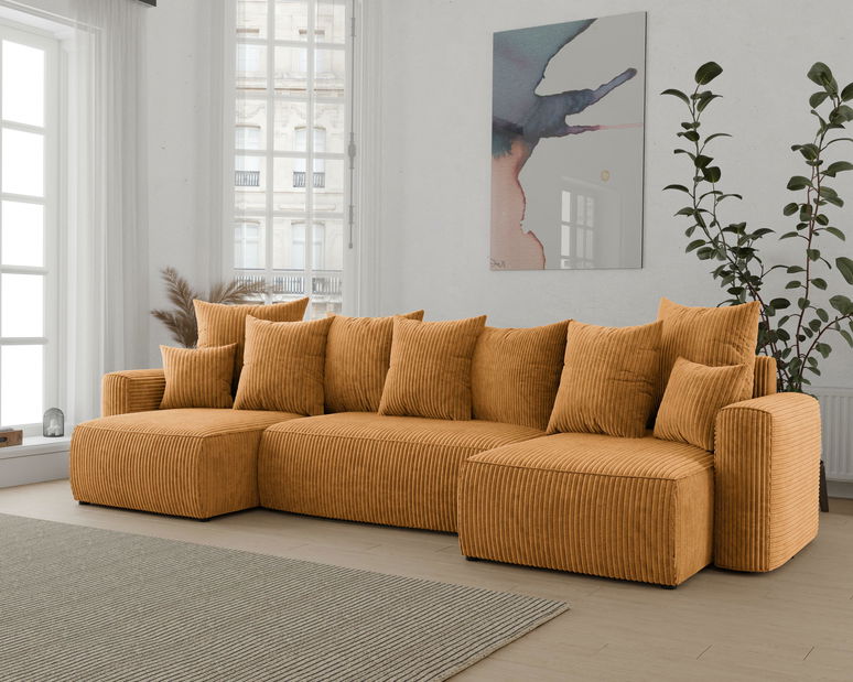 Rohová sedačka Denia U (hořčičná) (L)