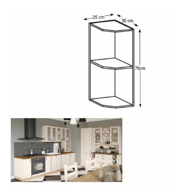 Horní kuchyňský regál, rohový Regnar G25PZ