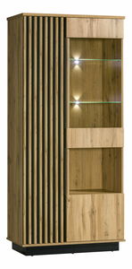 Vitrína typ LA3 Laticia (matná černá + dub wotan)