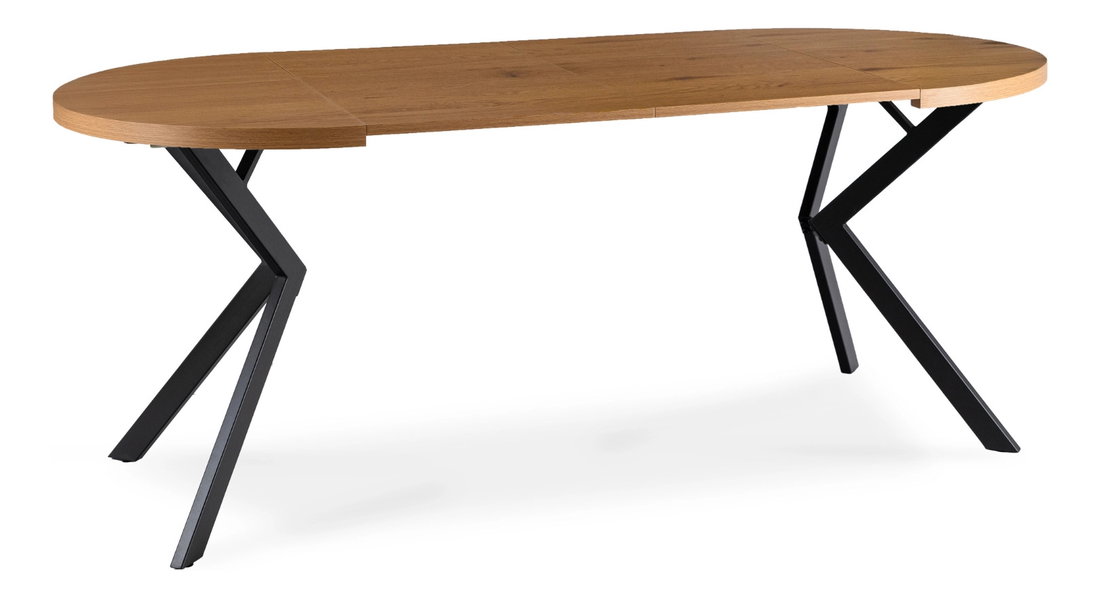 Rozkládací jídelní stůl Localizado (dub zlatý + černá) (pro 4-6 osob)