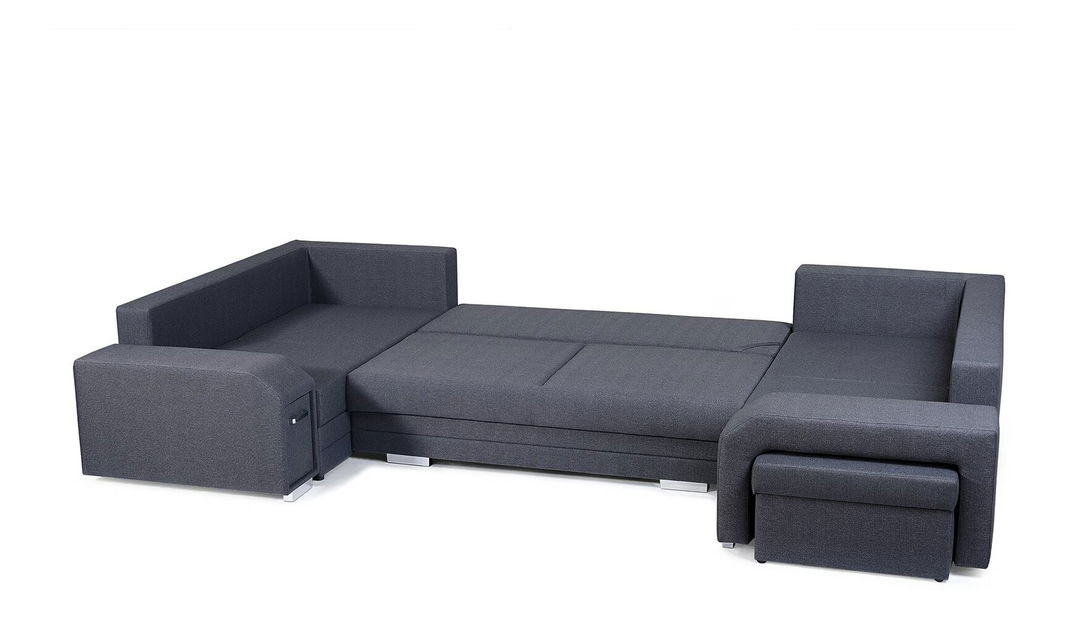 Rohová sedací souprava U Albertus U (tmavě šedá) (L)