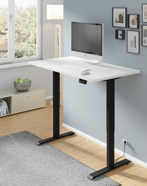 Elektrický PC stolek Motiva 120 (bílá + černá)