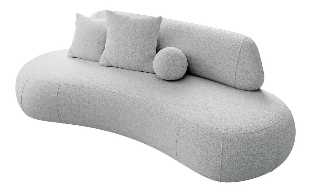 Pohovka trojsedačka Bally (světle šedá + černá)