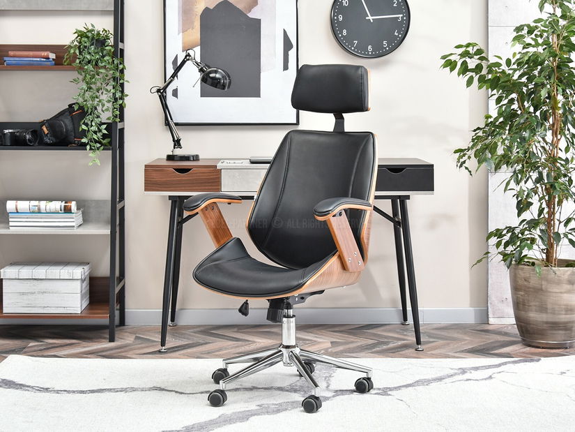 Křeslo Franc (ořech tmavý + chromová)