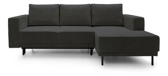 Rohová sedací souprava Rodriguez mini (P) (tmavě šedá + černá)