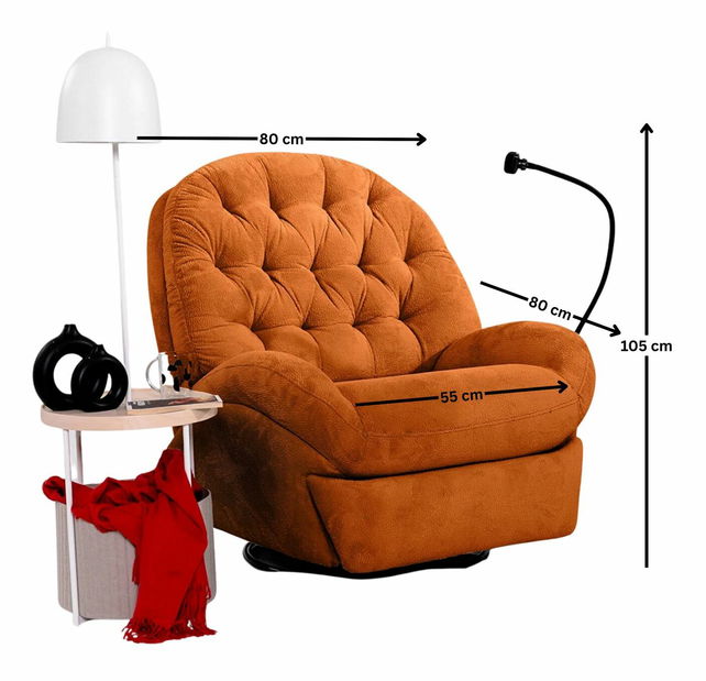 Polohovatelné křeslo Comforto M (červená)