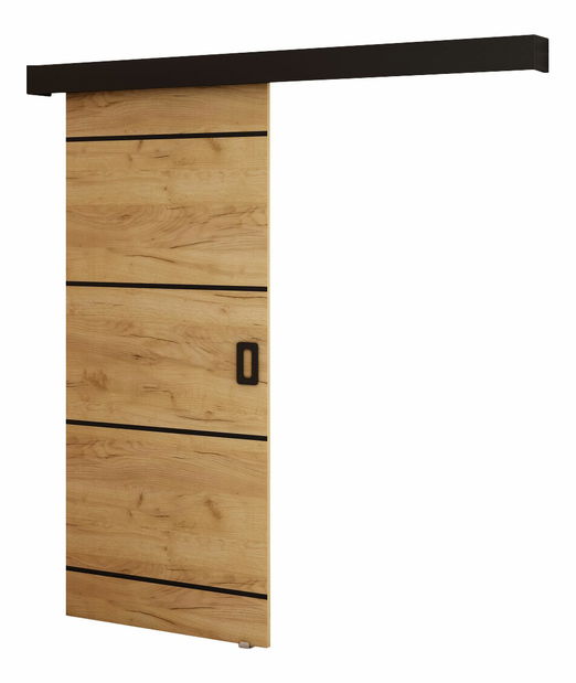 Posuvné dveře 90 cm Bethany IV (craft zlatý + černá matná)