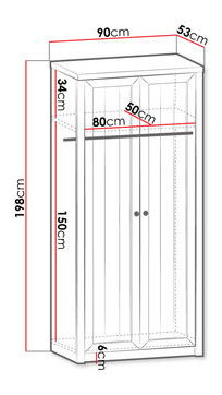Šatní skříň Patrick PT13 (borovice andersen + dub lefkas tmavý)