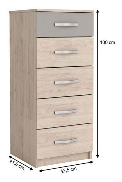 Komoda Bihop (dub arizona + šedá)